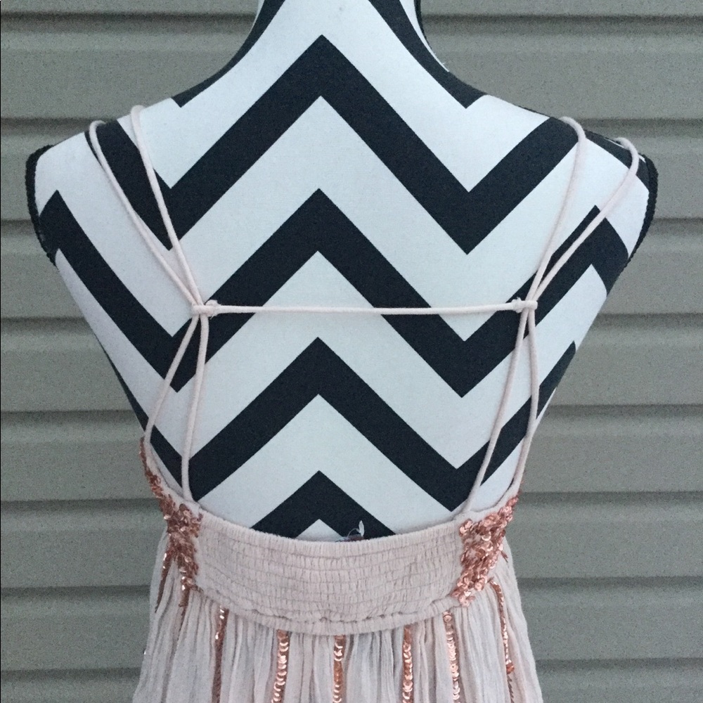 NWT Free People Glitter Girl Neutral Slip Dress - Picture 7 of 8